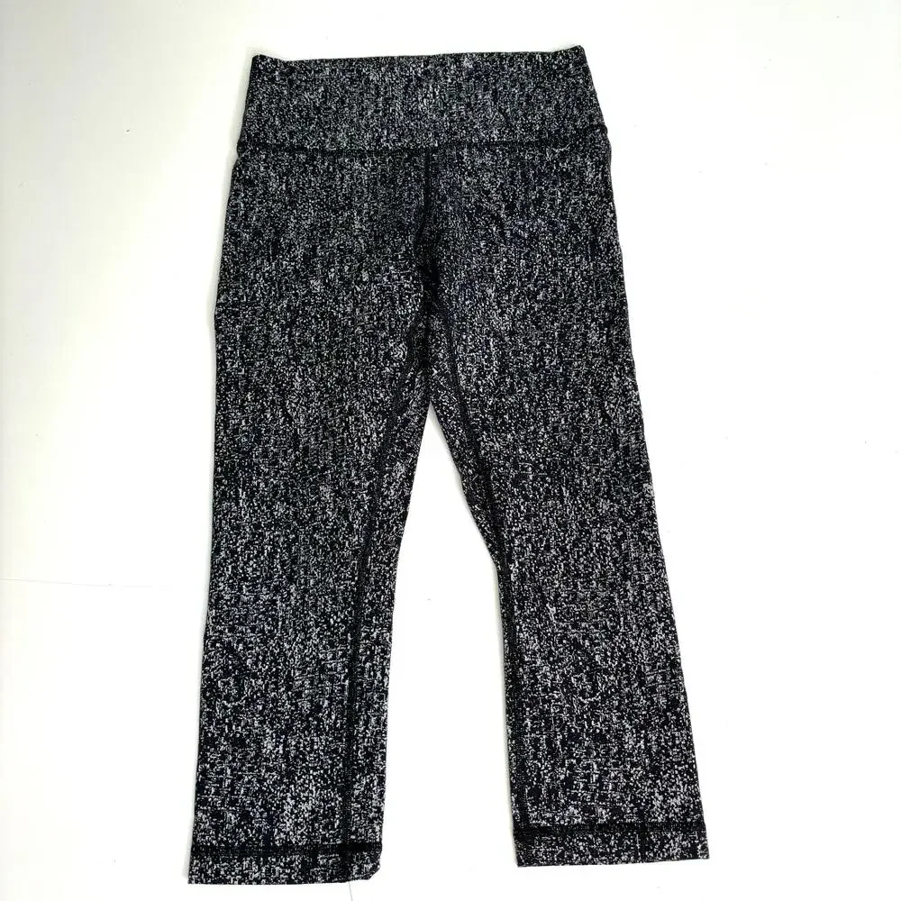 Lululemon Wunder Under High Rise Crop Define Black, White 6